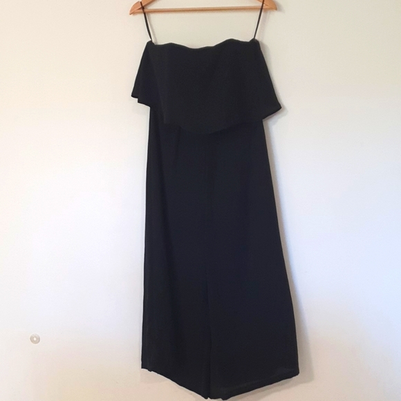 Here Comes The Sun Size 12 Black Strapless Jumpsuit Sheer Legs - Picture 8 of 10
